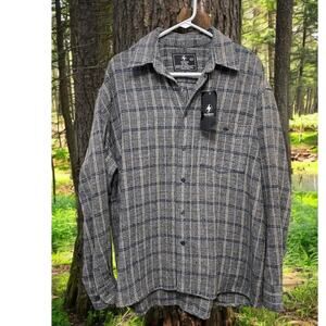 NEW Gray Flannel Shirt Activewear Men's Size 2XL THUNDER Button Up Long Sleeve